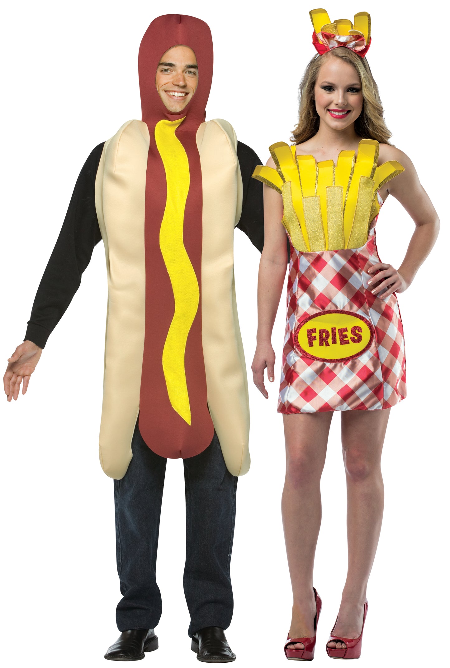 Hot Dog & French Fry Dress Couples Costume, Adult One Size & Women's 2-8