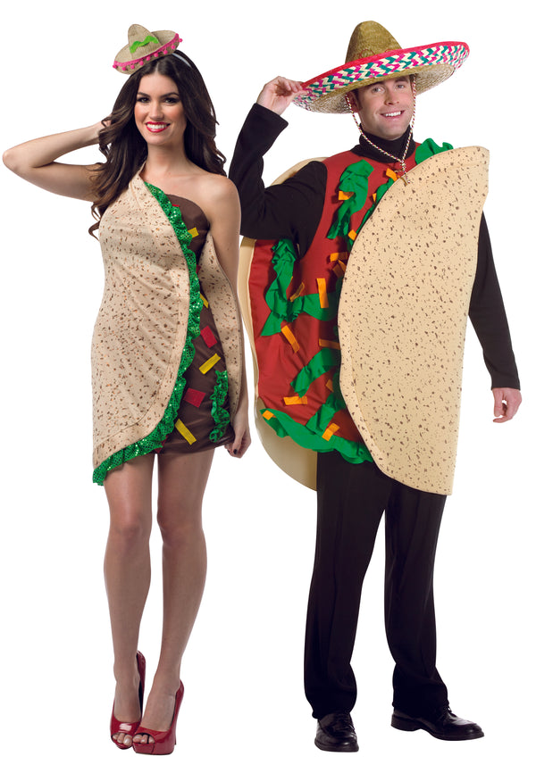 Taco Dress and Deluxe Taco Couple Costume, Adult One Size