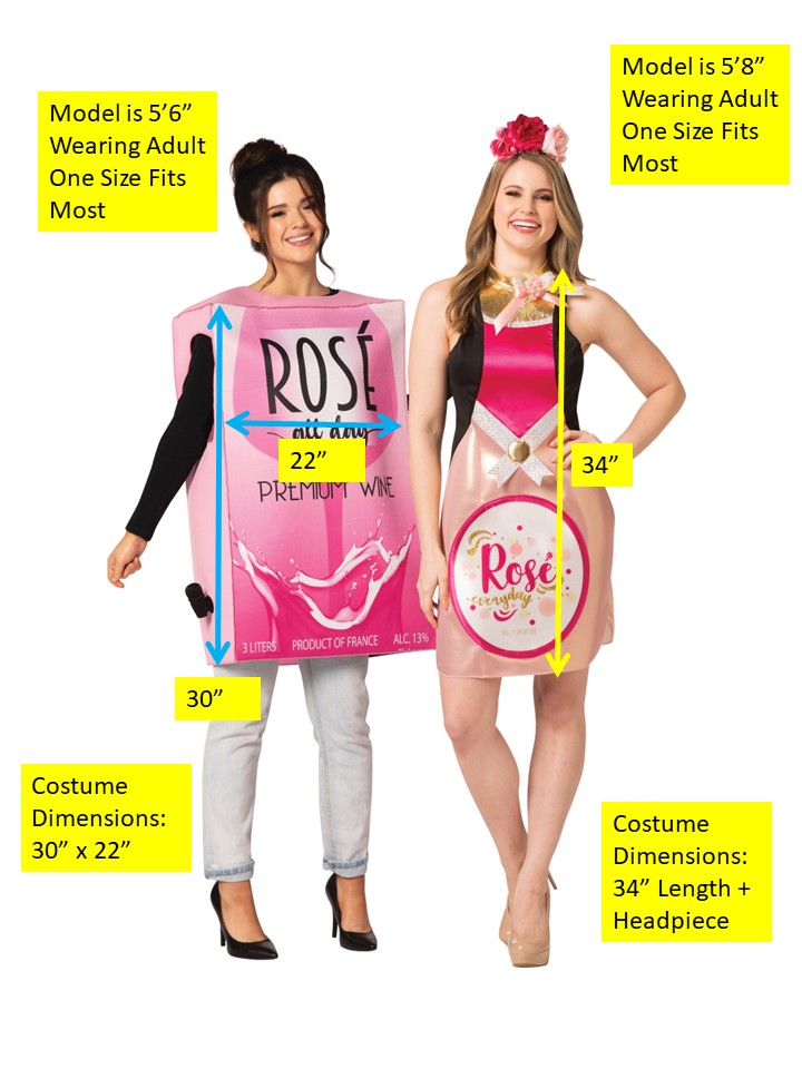 Wine Box Rose & Wine Rose` Dress Couples Costume, Adult One Size & Women's Size 4-10