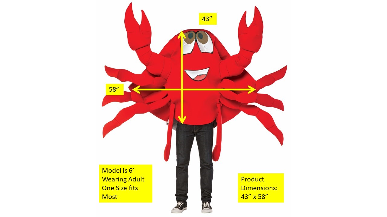 Crab Mascot, Adult One Size