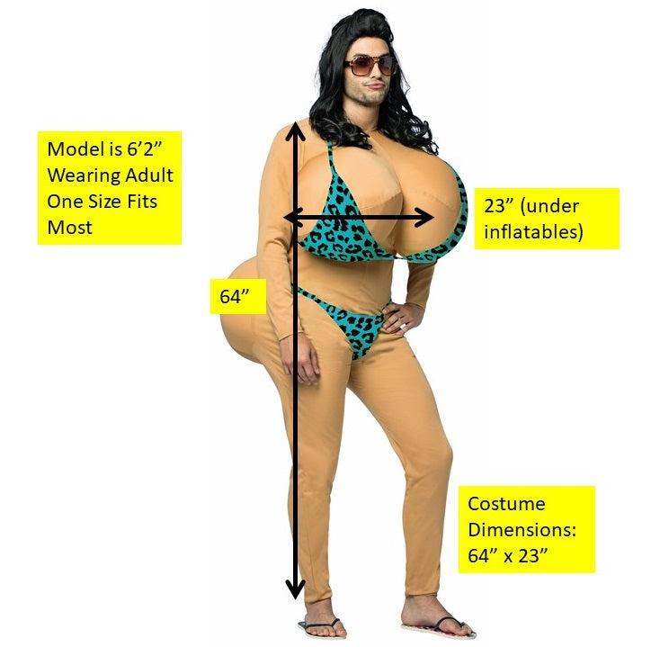 Big Bikini Babe Costume, Adult One Size