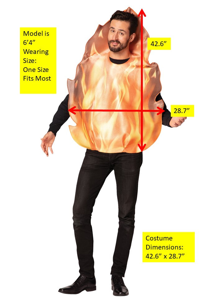 Flaming Fire Costume, Adult One Size