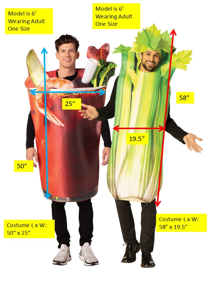 Bloody Sunday - Celery & Spicy Tomato Juice Couples Costume, Adult One Size