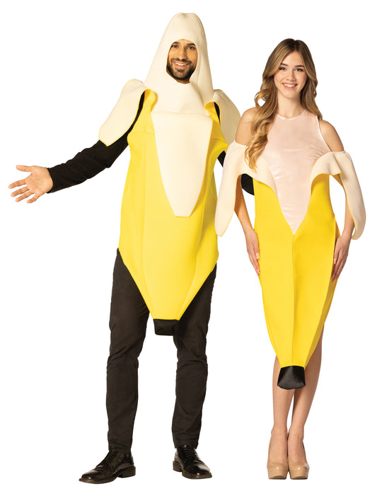 Peeled Banana Tunic & Peeled Banana Dress Couple Costume, Adult One Size & Women's Size 2-8