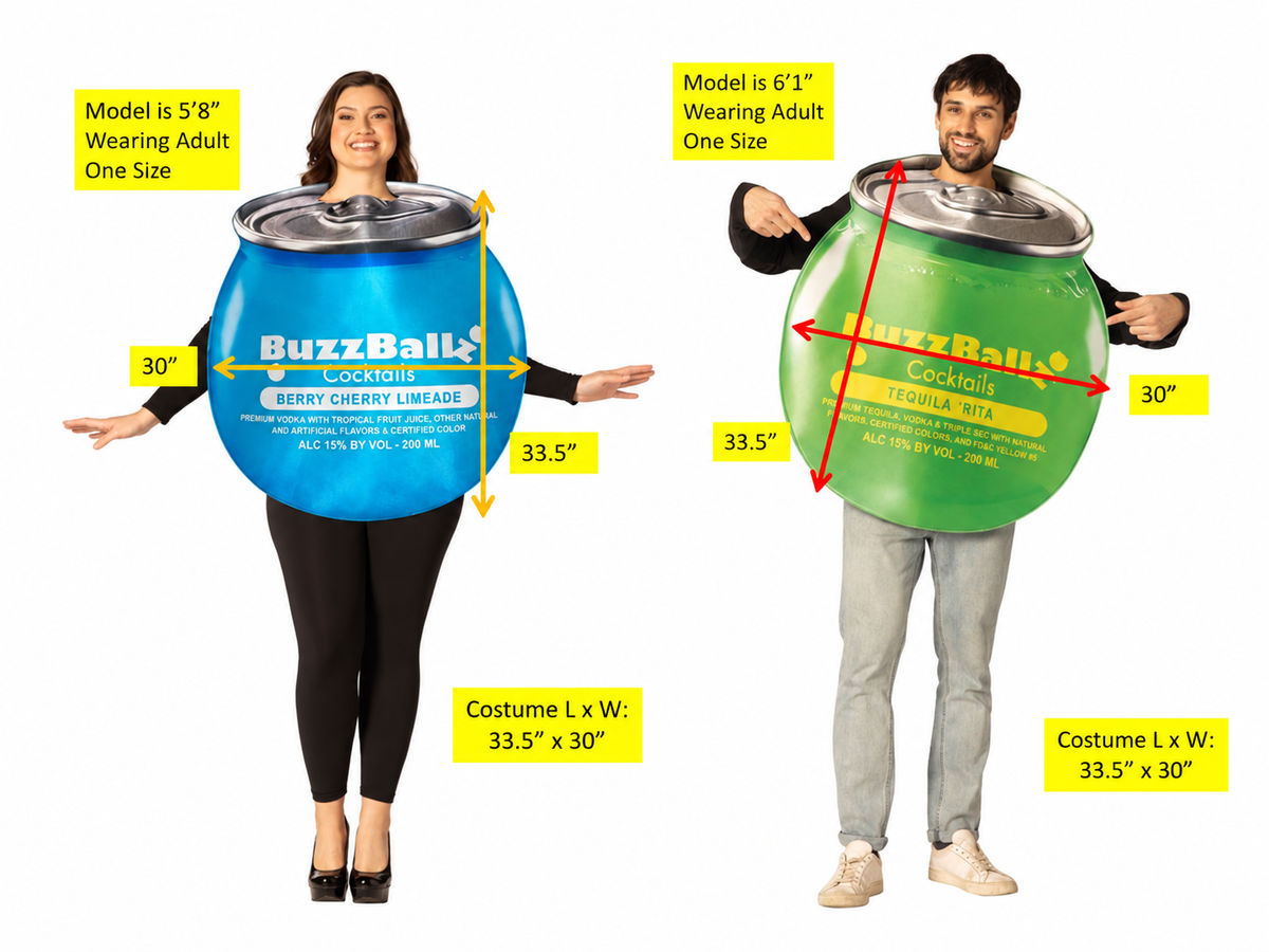 BuzzBallz Berry Cherry Limeade & Tequila 'Rita Couple Costume, Adult One Size