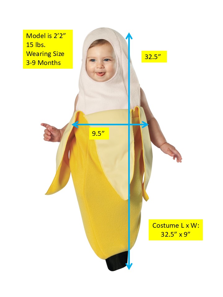 Peeled Banana Baby Bunting Costume, Baby Size 3-9 Months