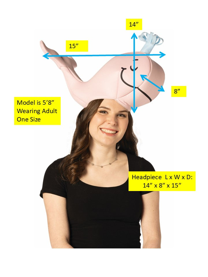 Pink Whale Hat Costume, Adult One Size