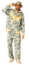 Money Suit Jacket, Pants and Hat Costume, Men's Size Large -  Extra Large
