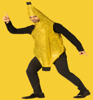 Glitzy Sequin Banana Costume, Adult One Size
