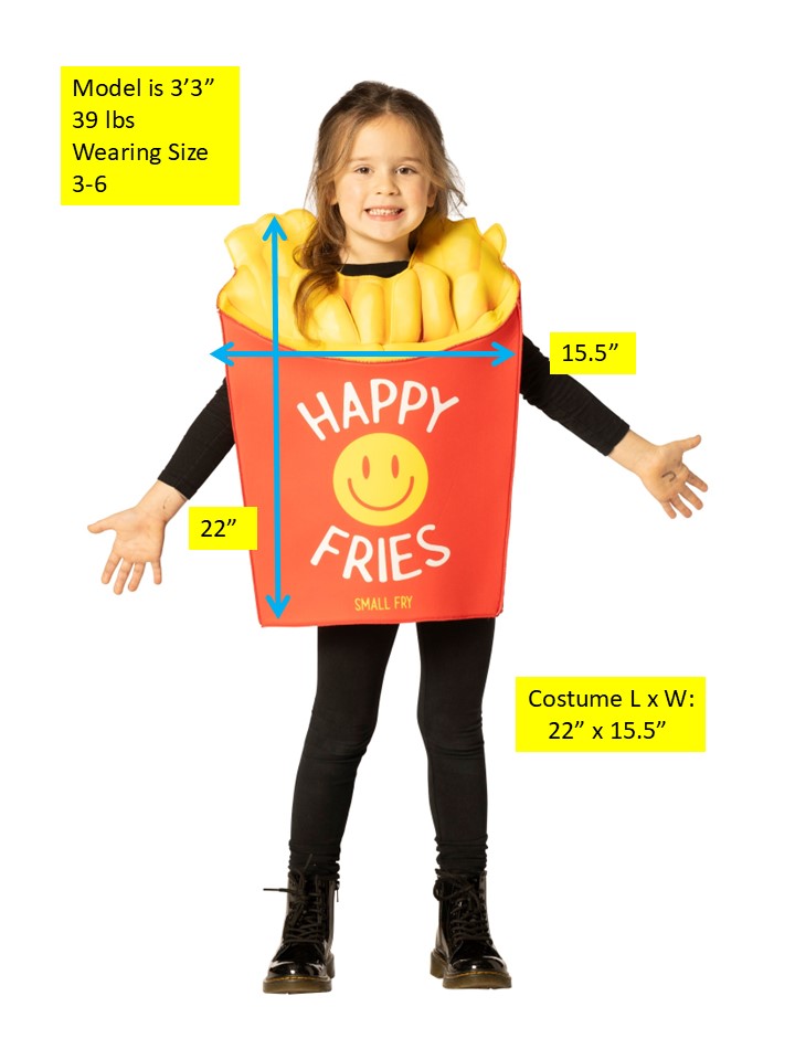 French Fries Costume, Child Size 3-6
