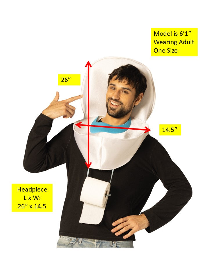Toilet Seat w.Roll Holder Headpiece Costume, Adult One Size
