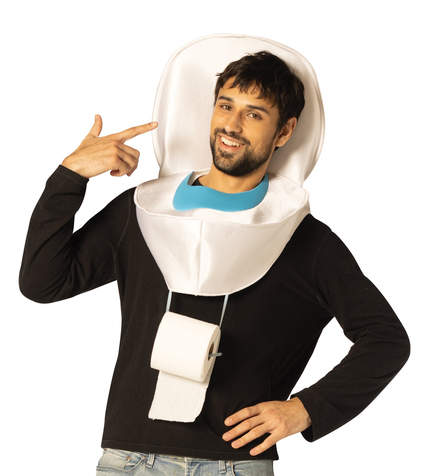 Toilet Seat w.Roll Holder Headpiece Costume, Adult One Size