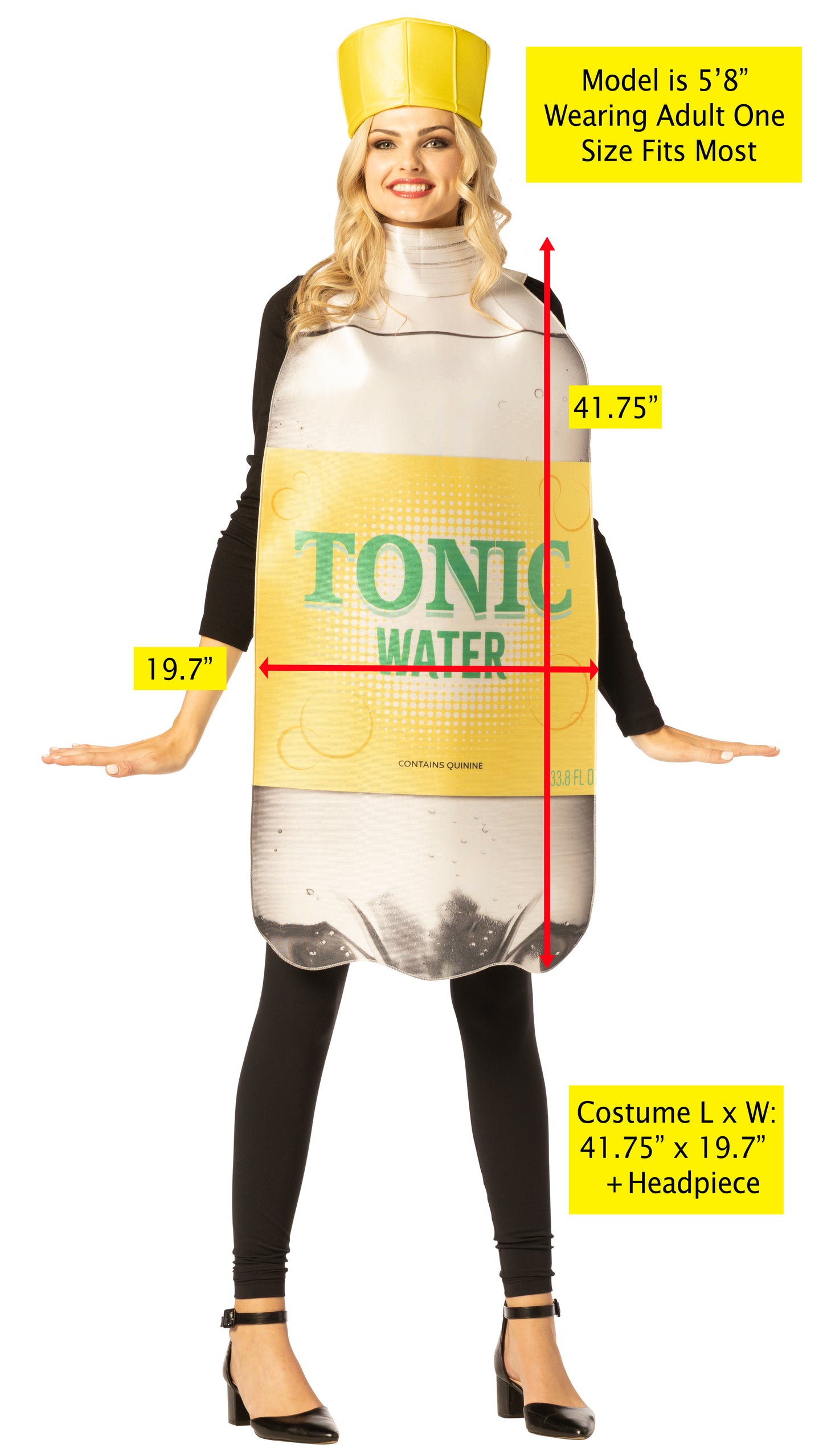 Tonic Water Bottle with Hat Costume, One Size Fits Most