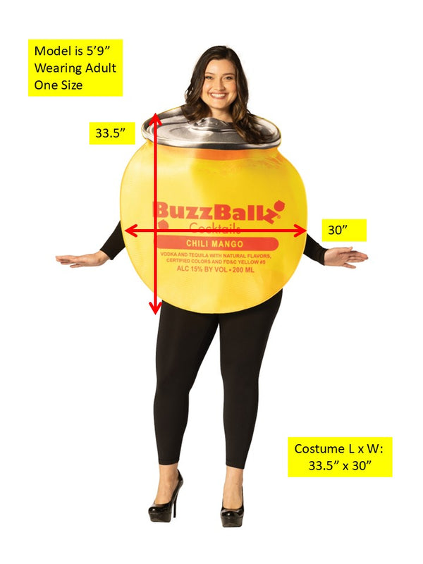BuzzBallz Chili Mango Chiller Halloween Costume, Adult One Size