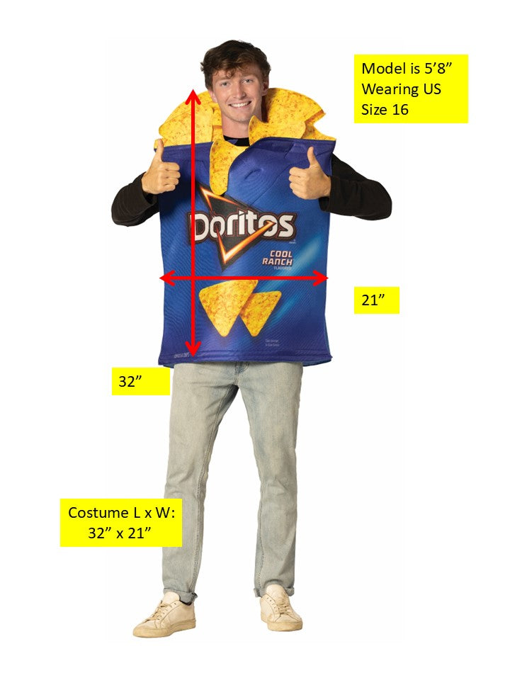 Doritos Cool Ranch Bag with Chips Costume, Teen Size 16
