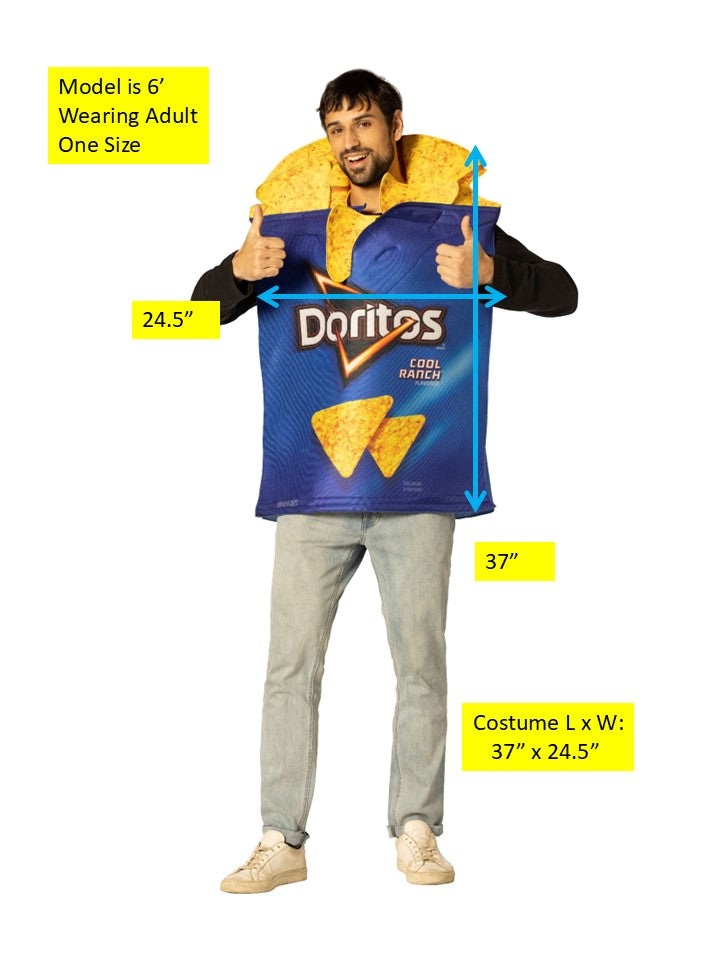 Doritos Cool Ranch Bag w/Chips Costume, Adult One Size