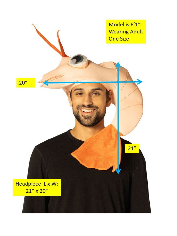 Shrimp Hat Halloween Costume, Adult One Size