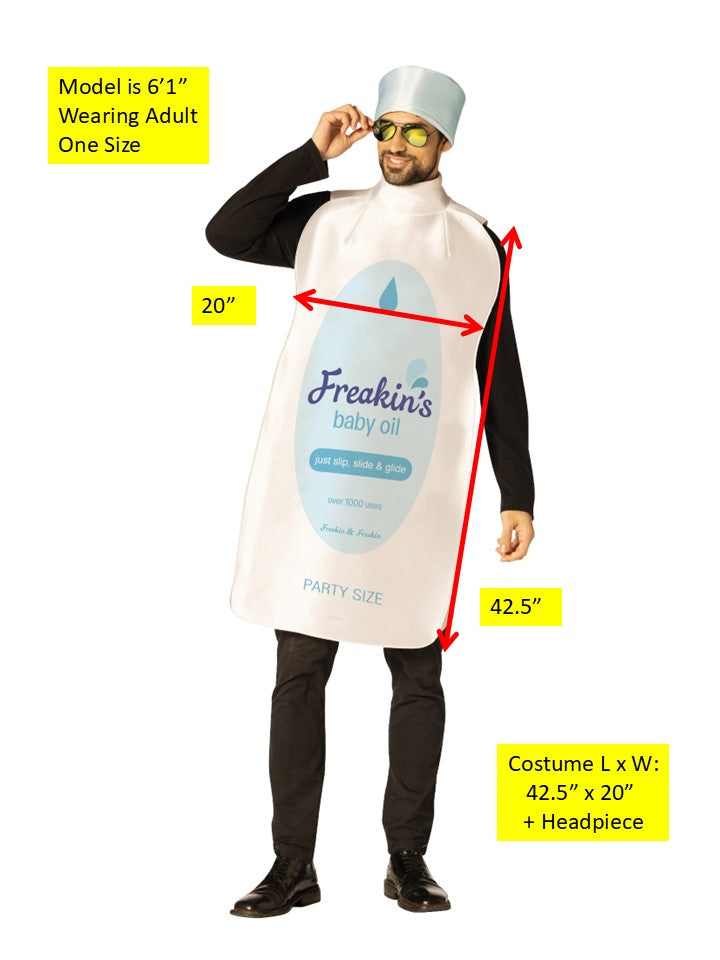 Baby Oil Bottle Costume, Adult One Size