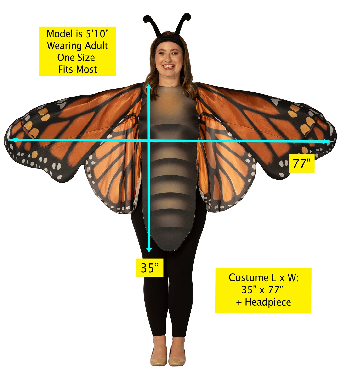 Monarch Butterfly Costume, One Size Fits Most