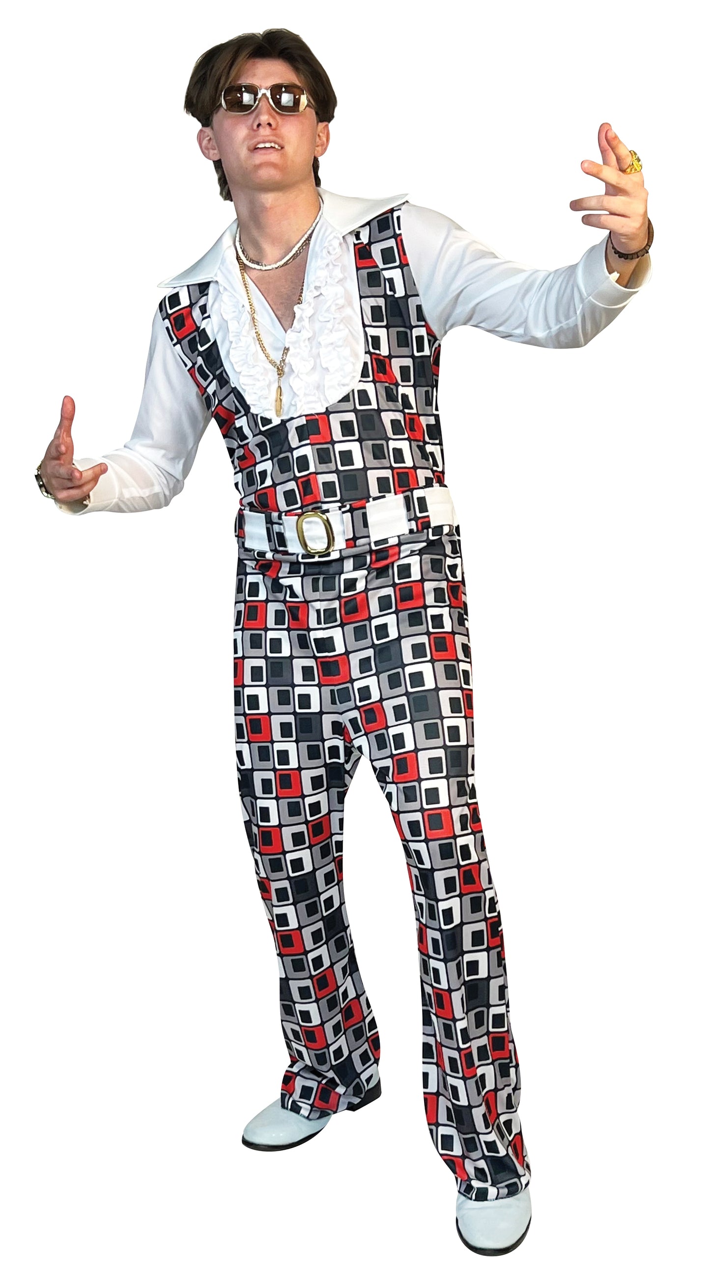 Swaggertown Pantsuit Black & White Cubes Costume, Men's Various Sizes