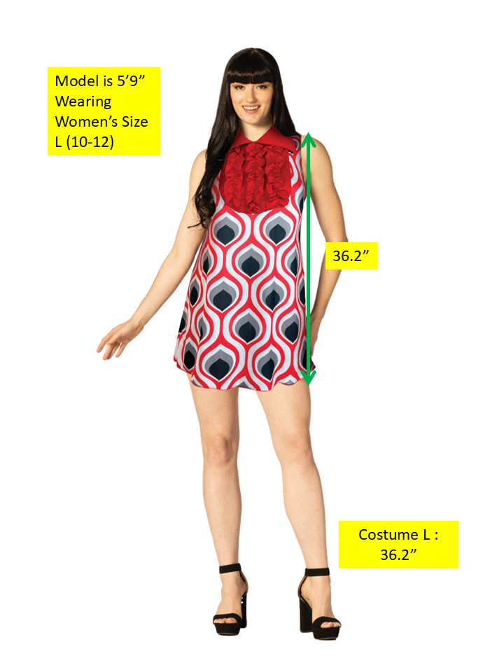 Swaggertown 70's Swing Dress Costume, Red, Black & White, Women's Various Sizes