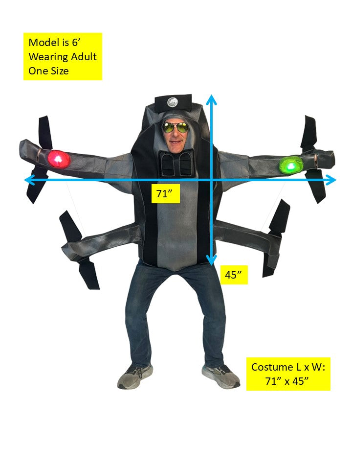 Drone with Red and Green Lights Halloween Costume, Adult One Size