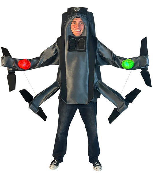 Drone with Red and Green Lights Halloween Costume, Adult One Size
