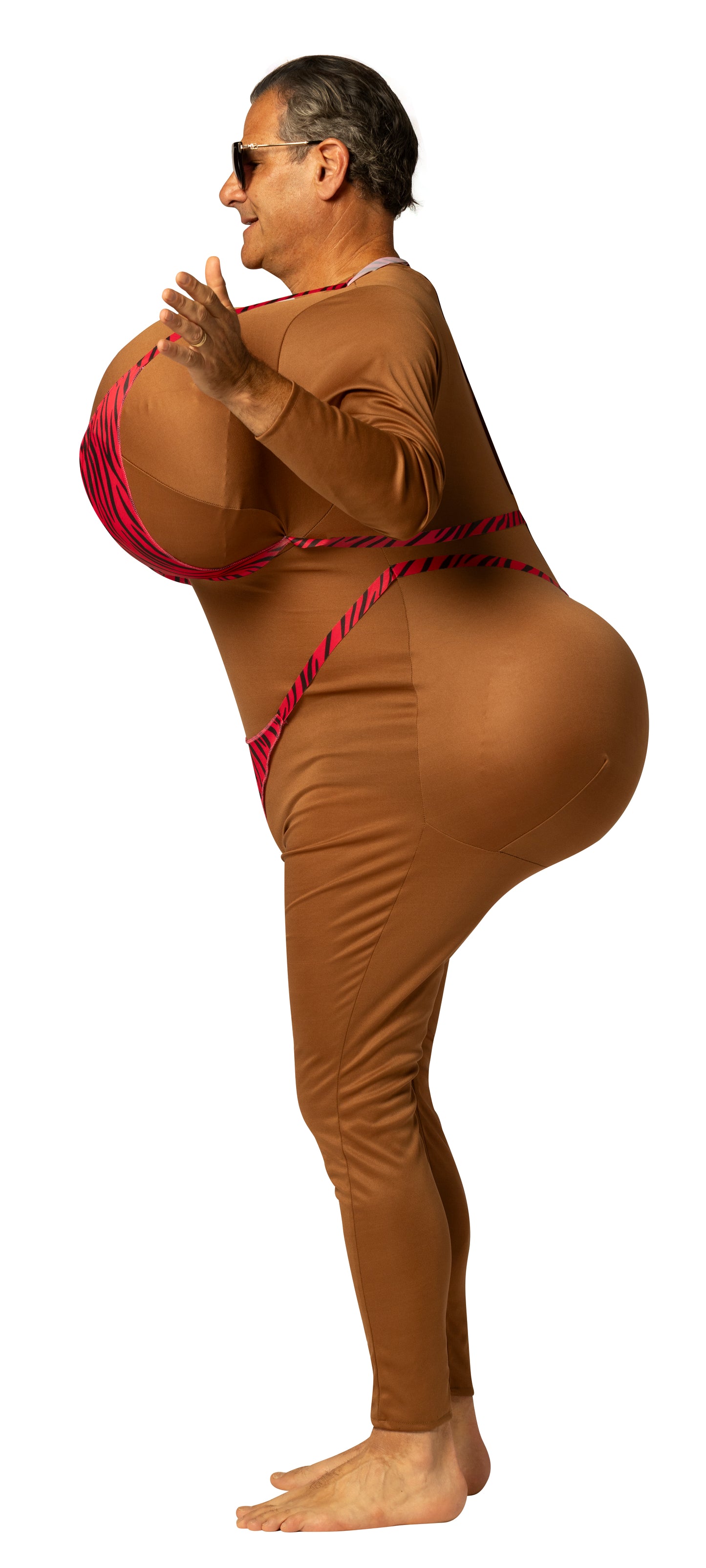 Bronzed Big Bikini Babe Beauty Halloween Costume, Brown, Adult One Size