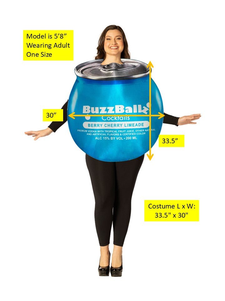 BuzzBallz Berry Cherry Limeade Halloween Costume, Adult One Size
