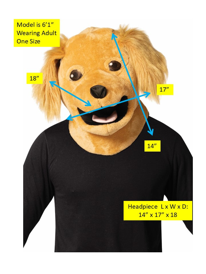 Brown Dog Head Halloween Costume, Adult One Size