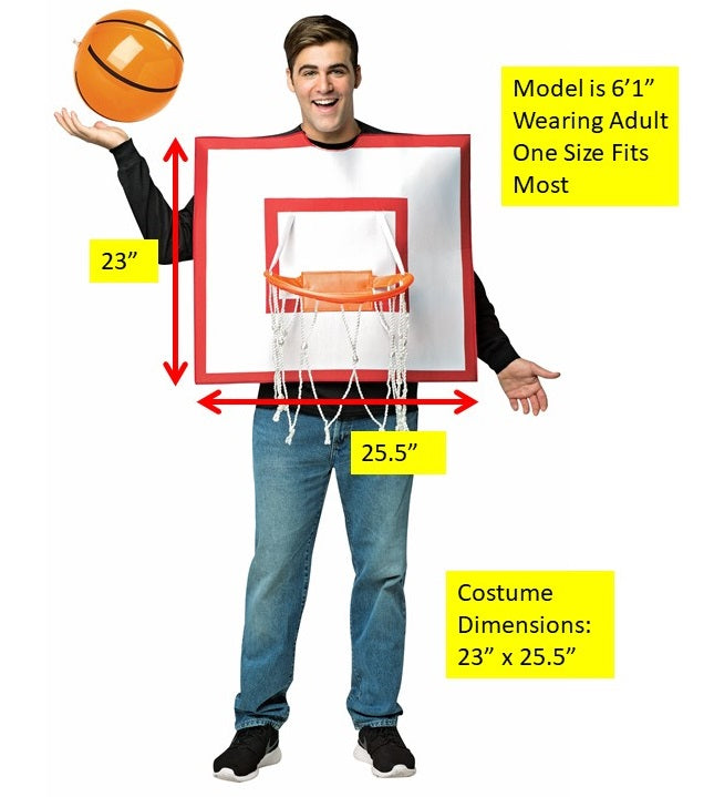 Basketball Hoop & Ball Costume, Adult One Size