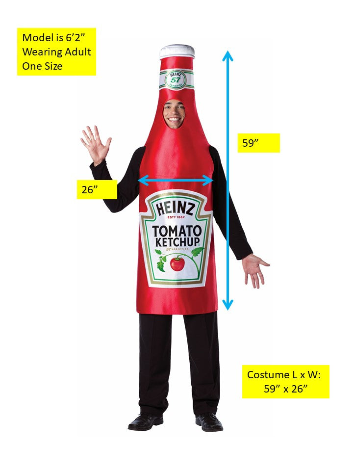 Heinz Classic Tomato Ketchup Bottle Costume, Adult