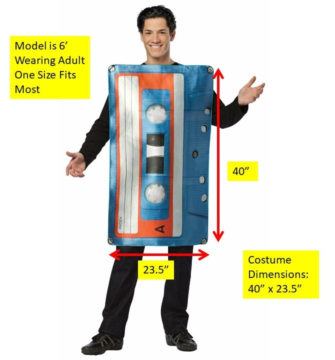 Get Real Cassette Tape Costume, Adult One Size