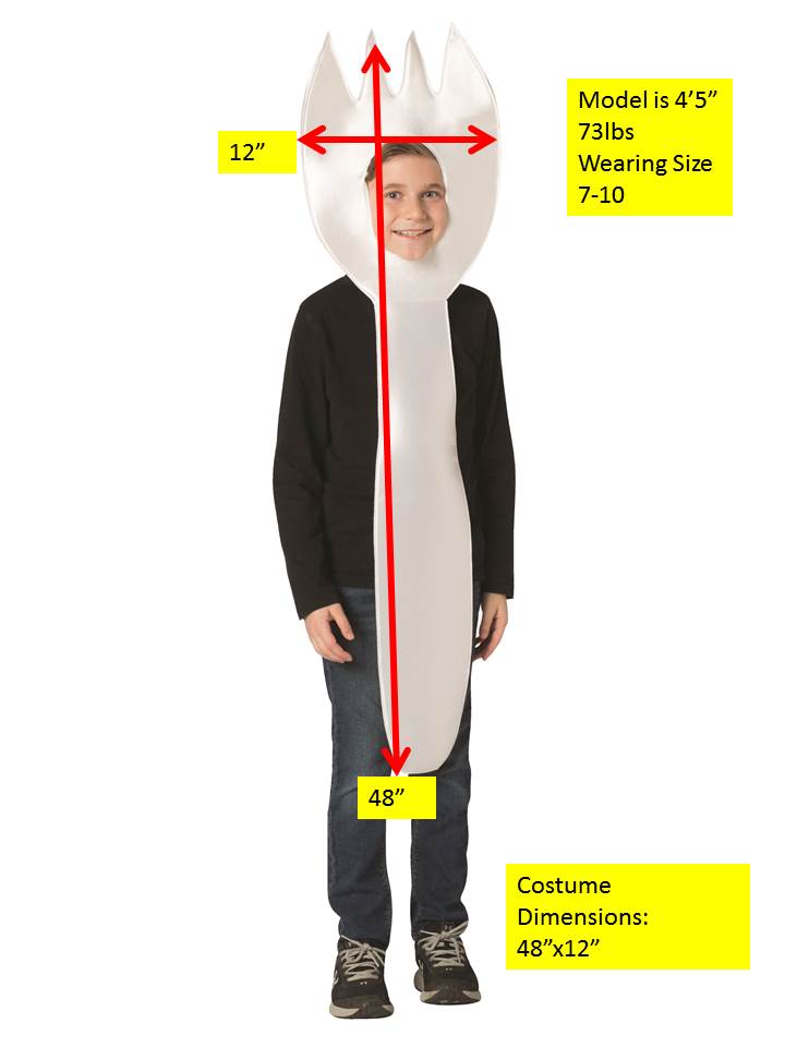 White Spoon Adult & Spornk Child Bundle Costume, Adult One Size & Child 7-10