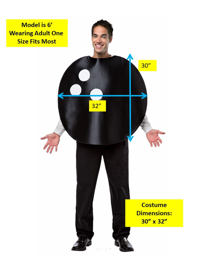 Black Bowling Ball Costume, Adult One Size
