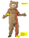 Teddy Bear Full Jumpsuit Costume with Head, Adult One Size