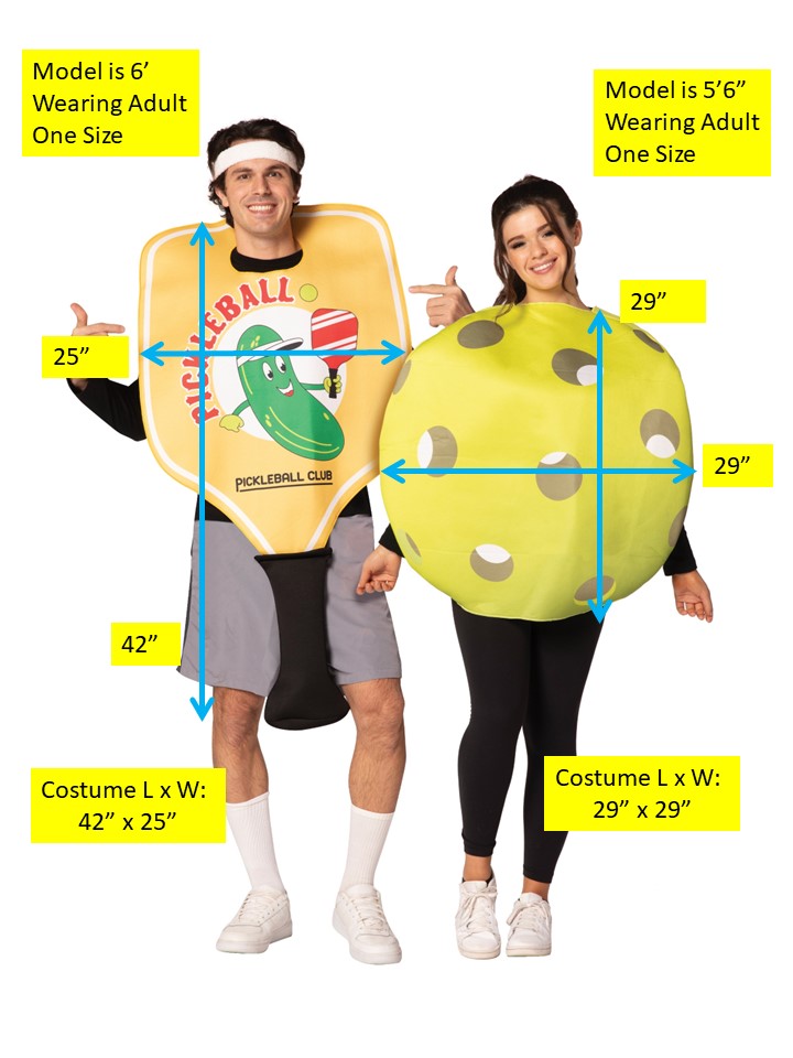 Pickle Ball Paddle Ball Couples Halloween Costume, Adult One Size