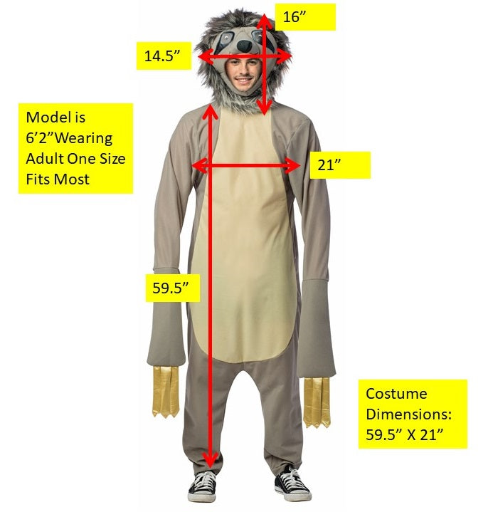 Sloth Costume, Adult One Size