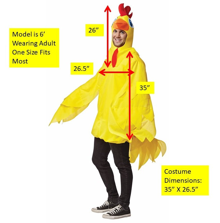 Yellow Chicken Costume, Adult One Size