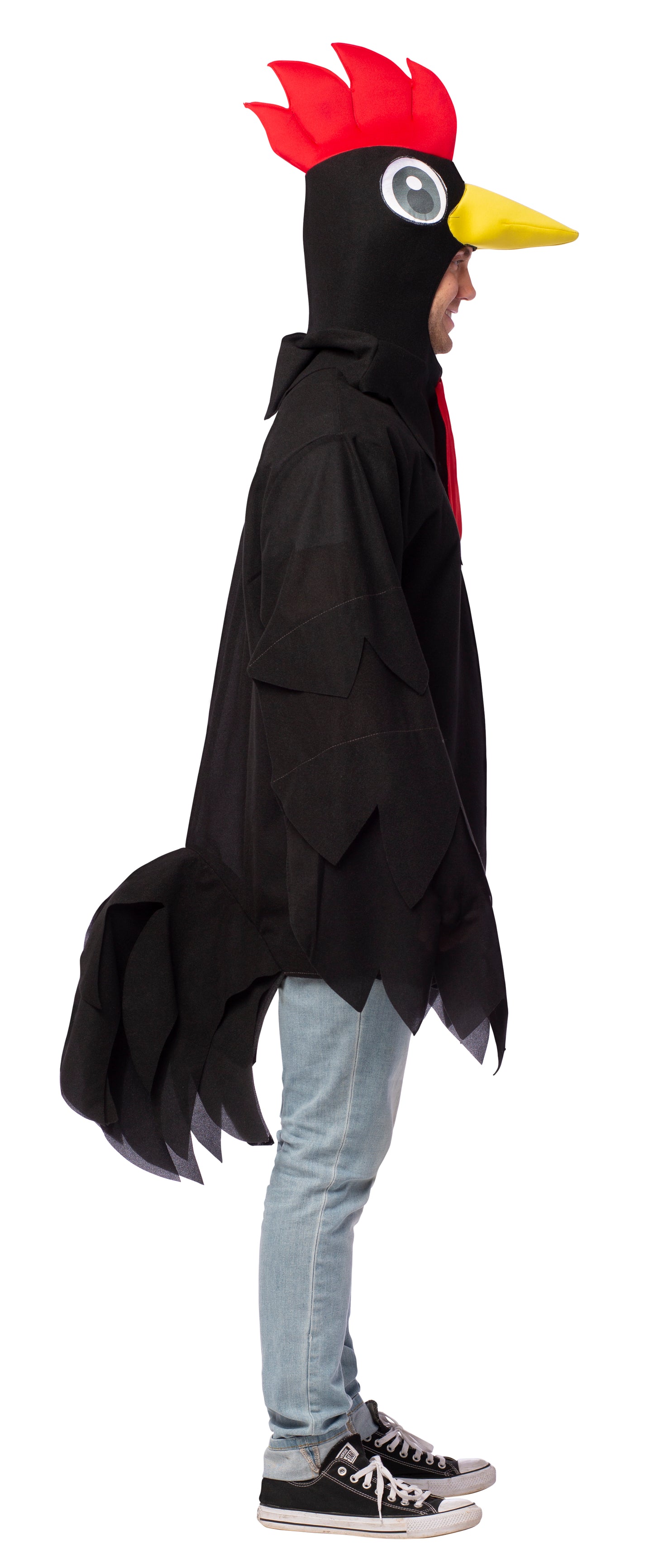 Big Black Cock-A-Doodle-Do Rooster Costume, Adult One Size