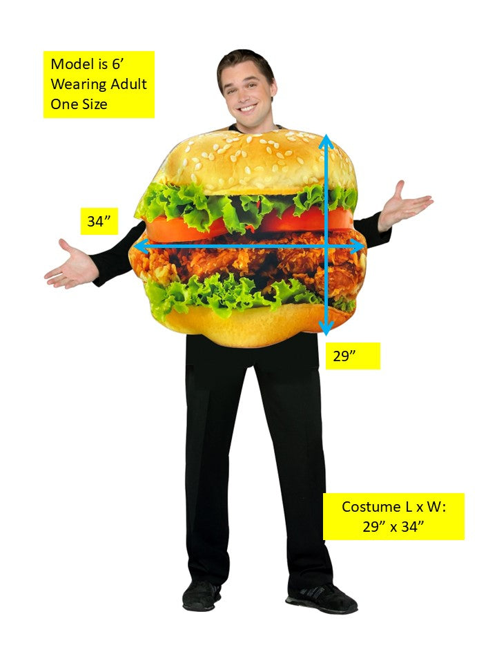 Get Real Chicken Sandwich Costume, Adult One Size