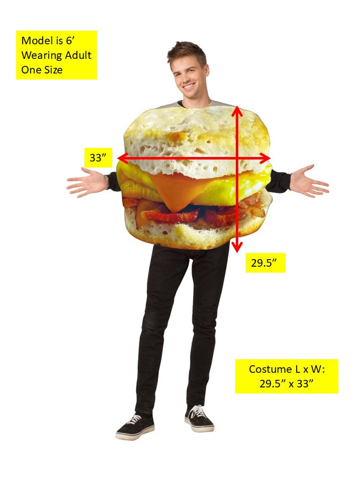 Get Real Breakfast Sandwich Costume, Adult One Size
