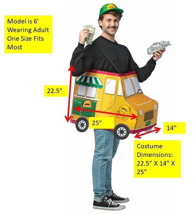 Mr. Taco Food Truck Costume, Adult One Size