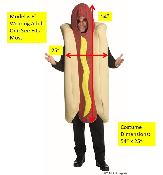 Deluxe Hot Dog Costume, Adult One Size