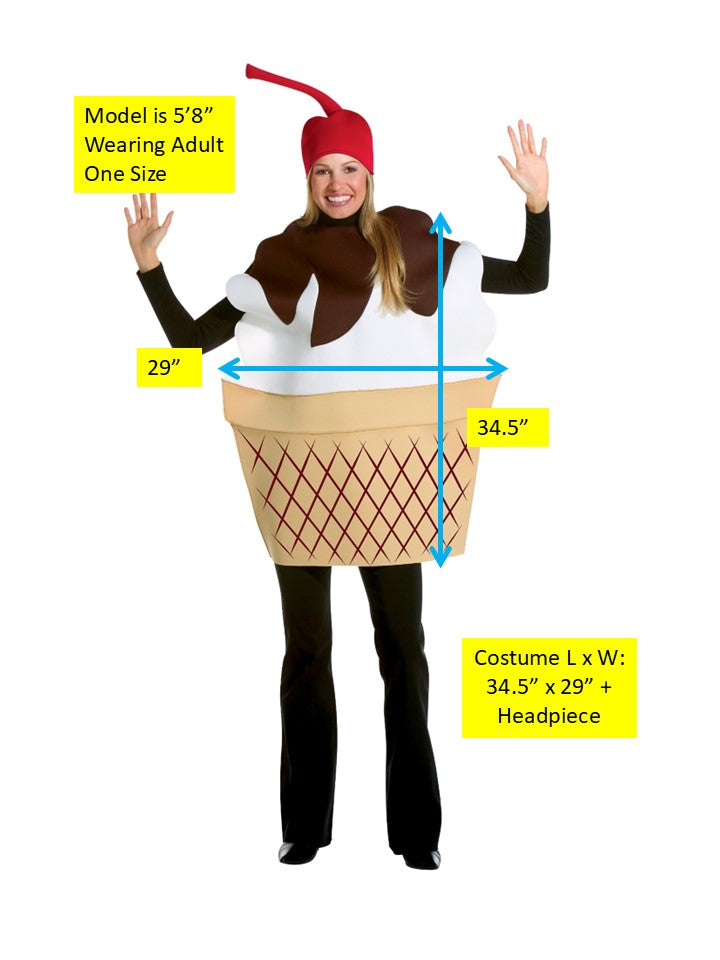Ice Cream Sundae Halloween Costume, Adult One Size