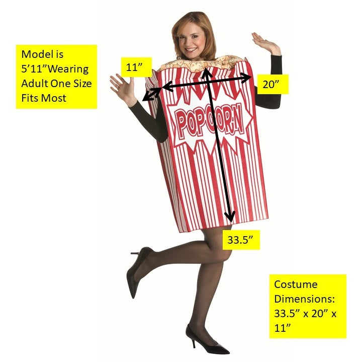Movie Night Popcorn Costume, Adult One Size