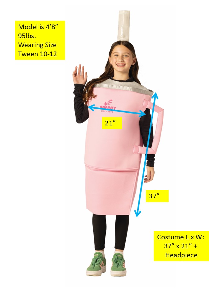 Water Cup Costume, Tween Size 12-14