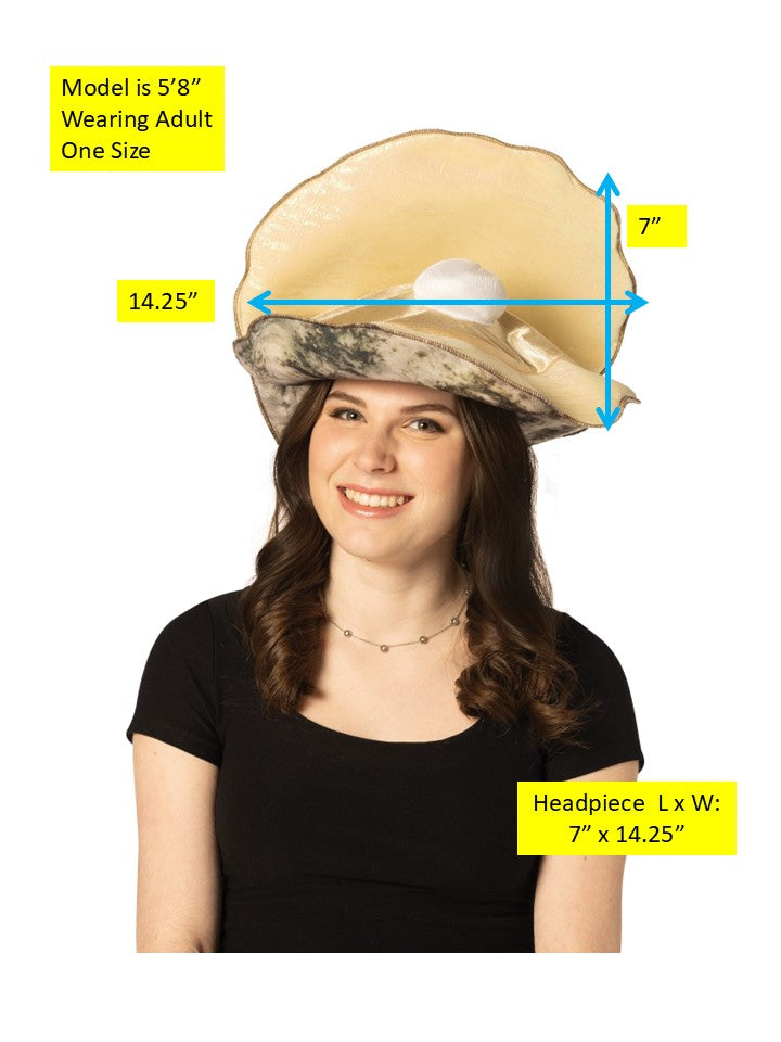 Oyster Hat with Faux Pearl Hat, Adult One Size