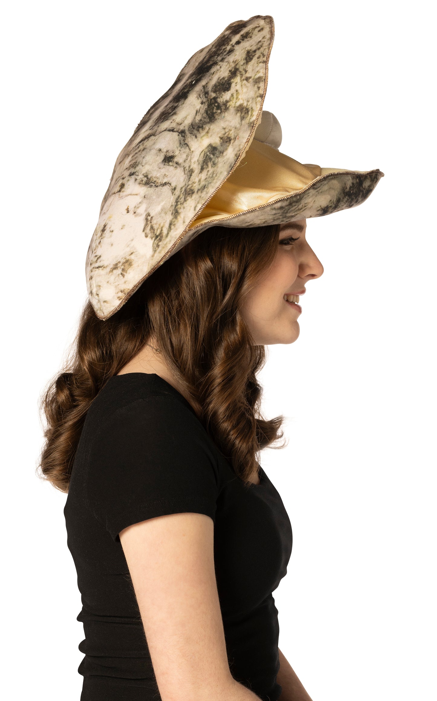 Oyster Hat with Faux Pearl Hat, Adult One Size