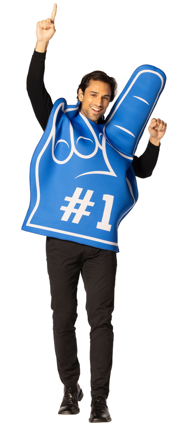 #1 Foam Finger Costume, Blue, Adult One Size